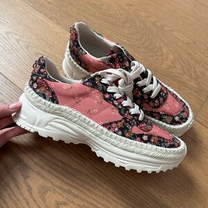 Coach C143 Espadrille Runner - Ladies Size 10 - NWOT - Pink Paisley & Beige